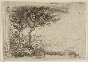 French : Paysage avec deux arbres - Pieter van Laer