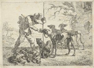 Chasseur avec sept chiens - Pieter van Laer