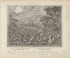 Abraham libère Lot (séries: Emblemata Sacra, Imagines et figurae bibliorum)