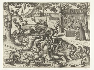 Camelot endormi volé par des singes - Pieter van der Borcht (I)