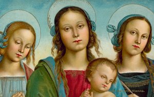 Vierge et Enfant entre les Saints Rosa et Catherine - Pietro (after) Perugino