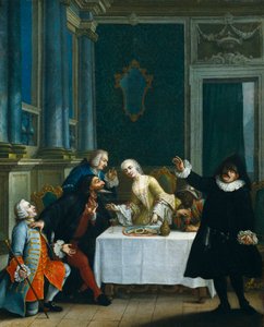 Le goûter avec les masques (détail)