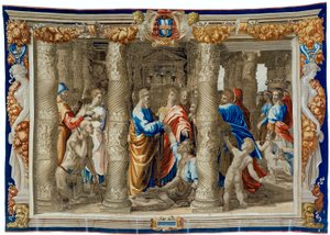 Tapisserie du XVIIe siècle représentant la guérison du paralytique - Pietro 1579 1669 Fevère