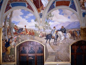 Victor Emmanuel II rencontrant Giuseppe Garibaldi à Teano - Pietro Aldi