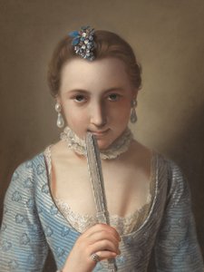 Jeune femme avec un éventail - Pietro Antonio Rotari