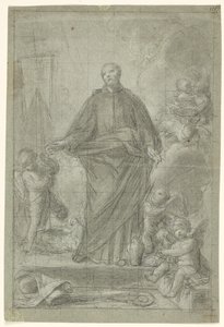 Saint Cajetan de Thiene (?) entouré de putti - Pietro Antonio de Pietri
