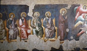 Le Jugement Dernier (détail) des Apôtres (dont Saint Paul à droite) - Fresque - Pietro Cavallini