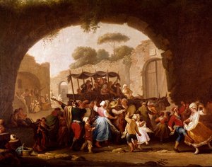 Scène de danse et fête populaire à Naples (détail)