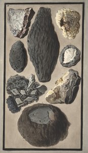 Spécimens de matière volcanique, de 
