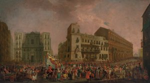 Le Carnaval à Naples en 1778, avec la "Cavalcata turca" défilant à travers le Largo di Palazzo, vers 1778