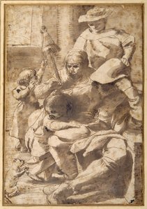 Groupe familial dans un intérieur