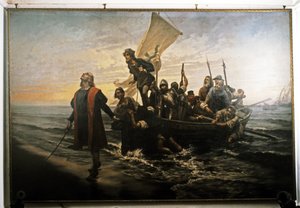 Débarquement de Colomb en Amérique. 1492.