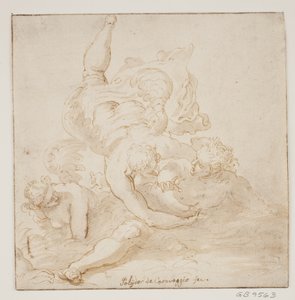Deux anges portant un homme