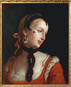 Femme avec un grain de beauté