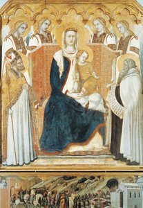 Italie, Sienne, Madonna avec des anges et des saints