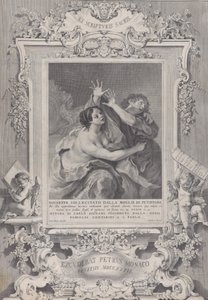 Joseph et la femme de Potiphar, dans un cadre orné - Pietro Monaco