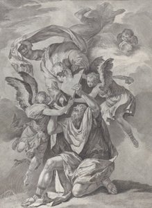 Moïse recevant les Tables de la Loi de Dieu qui descend des cieux, ca. 1730-39