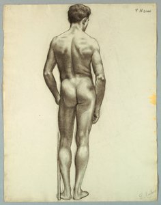 Nu masculin debout vu de dos - Pietro Montana