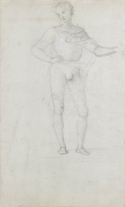 Étude pour une figure dans une Adoration des Mages (craie noire) - Pietro Perugino
