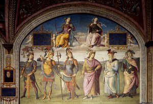 Allégories de la Force et de la Tempérance avec Six Héros Antiques
