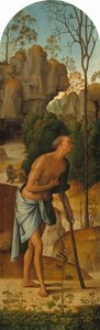 La Crucifixion avec la Vierge, Saint Jean, Saint Jérôme et Sainte Marie-Madeleine [panneau gauche] - Pietro Perugino