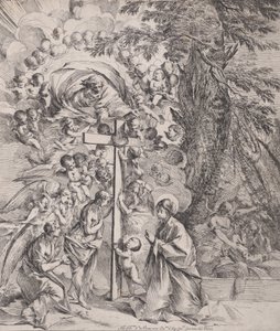Le rêve de Saint Joseph, qui dort à droite, la Vierge et l