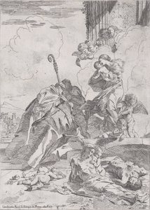 Trois saints lucquois Sts Nicolas Tolentino, Nicolas de Bari intercédant avec...