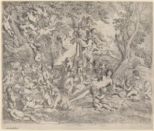 Vénus dans un jardin avec des cupidons