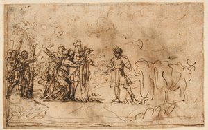 Cincinnatus appelé du champ, étude pour la "Storia di Cincinnato," Galerie de la Villa Sacchetti (maintenant Chigi), Castelfusano