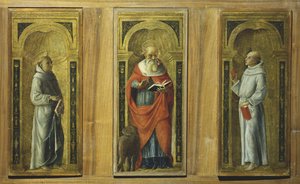 Trois Panneaux - Saint François, Saint Jérôme et Saint Antoine de Padoue, c.1480 - Pietro di Francesco degli (circle of) Orioli