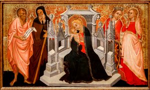 Madone et enfant avec saints. XVe siècle