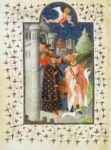 Duc Jean de Berry quitte son chateau pour un voyage - Duke Jean de Berry leaves his castle for a voyage … - Pol de Limbourg