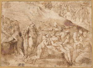 La Lamentation du Christ (recto et verso) - Polidoro da Caravaggio