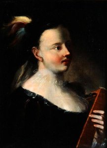 Dame avec Kitara - Polish School