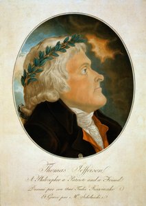 Portrait de profil de Thomas Jefferson, vers 1799 (aquatinte)
