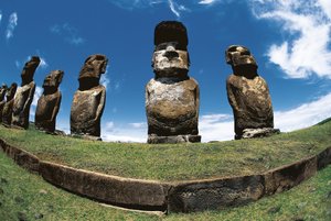 Statues Moai, Parc national de Rapa Nui, Île de Pâques, Chili