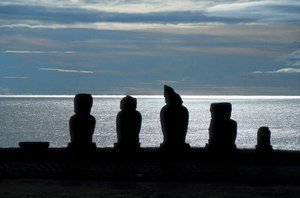 Statues Moai, Parc national de Rapa Nui, Île de Pâques, Chili