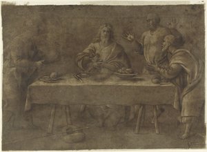 Repas à Emmaüs - Pomponio Amalteo (attributed to)