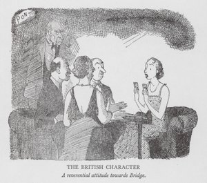 Le Caractère britannique, attitude révérencieuse envers le pont (lithographie) - Pont (1908 40)