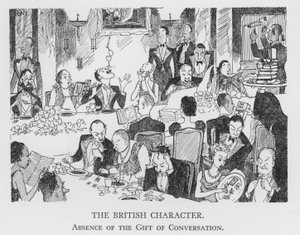 Le caractère britannique, absence du don de la conversation (lithographie) - Pont