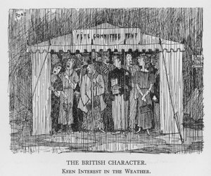 Le caractère britannique, vif intérêt pour la météo (lithographie) - Pont