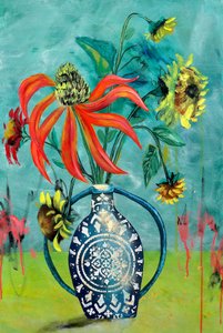 Fleurs dans un vase coloré - Poonam Choudhary