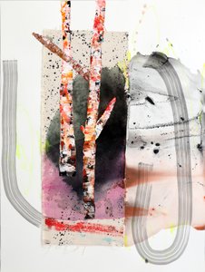 Bouleaux abstraits aux couleurs vives