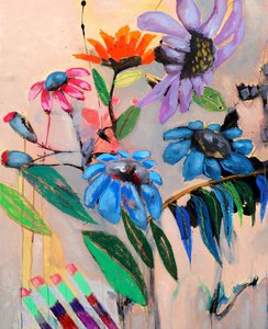 Fleurs abstraites aux couleurs vives - Poonam Choudhary