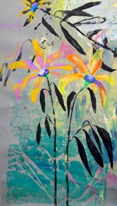 Fleurs abstraites aux couleurs vives - Poonam Choudhary