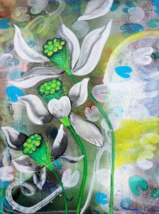 Un étang de lotus plein de vie