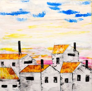 Un paysage urbain de village plein de vie