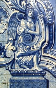 Panneau décoratif représentant un ange, Lamego, Portugal. 1738 - Portuguese School