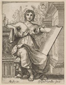 Femme assise tenant une tablette, fin 17ème, milieu 18ème siècle - Possibly by Jean Antoine de Maroulles