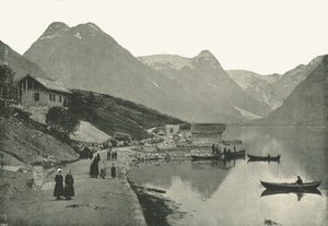 Mundal, sur le Fjaerlandsfjorden, Sogn, Norvège, 1895